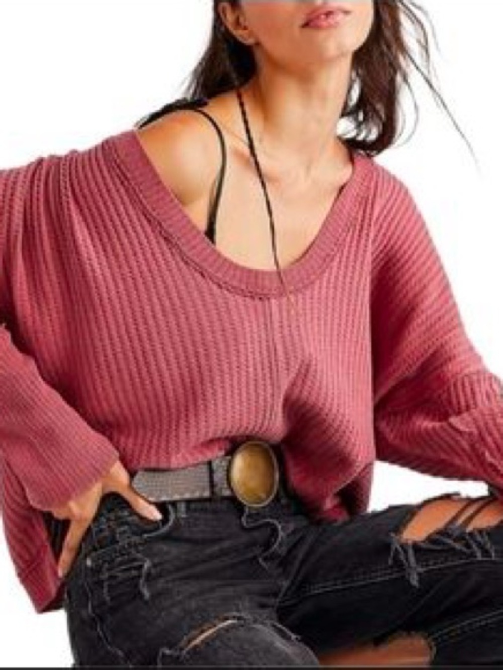 Free People New Magic Thermal Waffle Knit Sweater